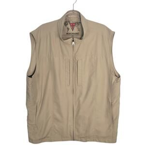 ScotteVest SeV RFID Travel Tech Utility Vest Tan Multi Pocket Mens Zip XXL